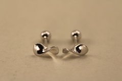 Náušnice-krútené -šrúbky-striebro-rhodium