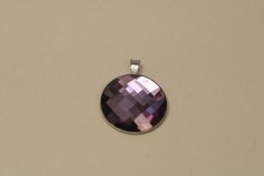 Strieborný okrúhly prísvesok fialový swarovski crystals, striebro, 3,50g, 925/1000