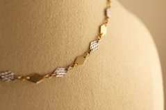 Zlatá retiazka - Diamond Cut Plates - 14k - Kombinované zlato