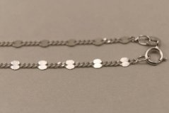 Zlatá retiazka, vzor zrno, biele zlato, 42cm, 2,03g, 14k 585/1000