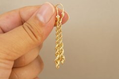 Náušnice-Visiace točené-Patent-Žlté zlato-14k