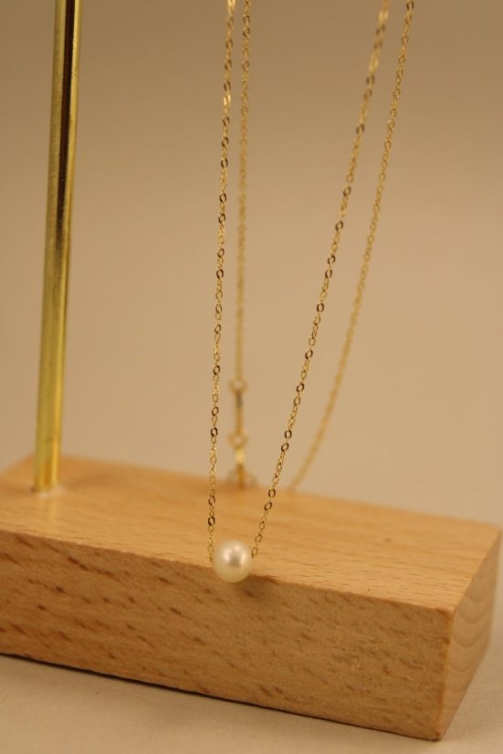 Celebritka-biela perla-žlté zlato-14 karátov