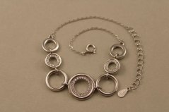 Náramok- trblietavé kruhy- zirkóny- rhódiované striebro