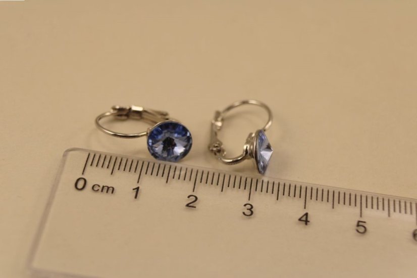 Náušnice- modré zirkóny- patent- chirurgická oceľ- 316/L