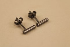 Minimalistické náušnice-puzetky-čierne rhodium-striebro