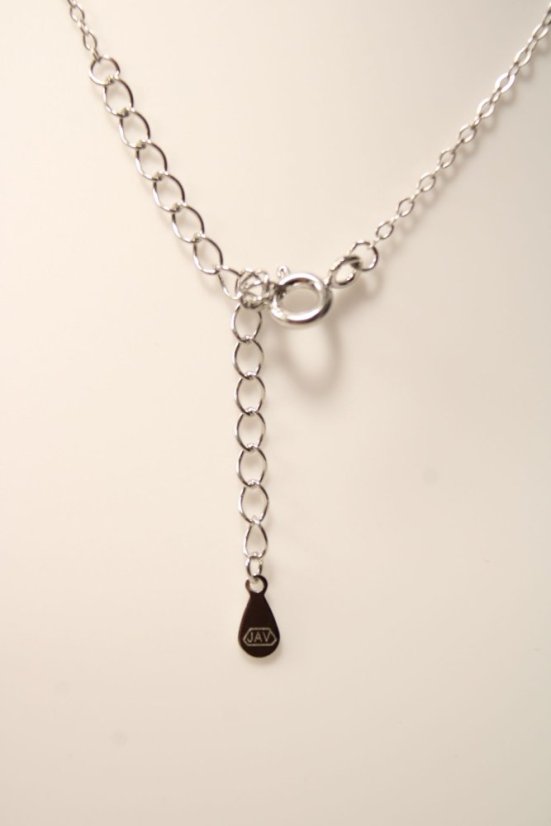 Strieborný náhrdelník so zirkónmi, rhodium, 43-48 cm, 2,58 g, 925/1000