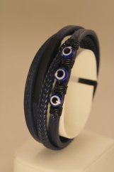 Pletený kožený náramok s magnetickou sponou