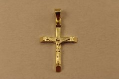 Prívesok- Ježiš na kríži- pozlátené striebro