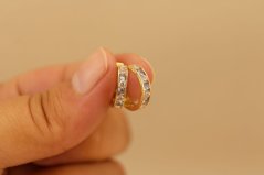 Kruhy-číre a modré zirkóny- žlté zlato 14k
