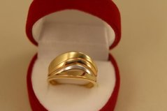 Prsteň- vlnitý tvar- viacfarebné zlato- 14 karátov