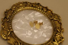 Náušnice- žlté zlato-hladký povrch-žlté zlato-puzetky-14 karátov