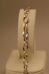 Náramok - tepané články - kombinované zlato - 14 karátov