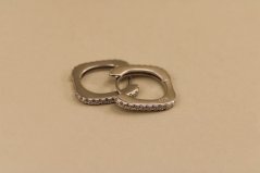 Náušnice- číre zirkóny- zacvakávacie- rhódiované striebro- 925/1000