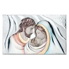 Farebný strieborný obraz so Svätou rodinou 925/1000