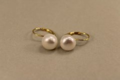 Náušnice- kultivované perly- patent- pozlátené striebro
