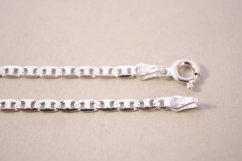 Strieborná retiazka vo vzore MARINA GUCCI, gravírovaný vzor, rhodium, 45,5 cm, 4,64 g, 925/1000