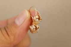 Náušnice-Kĺbko-Patent- Viacfarebné zlato- 14k
