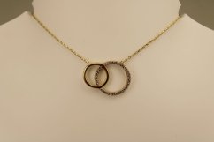 Celebritka- Anker-dva kruhy- číre zirkóny- žlté zlato- 14 karátov