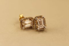 Zlaté náušnice, číry zirkón, 2,50g 14k 585/1000