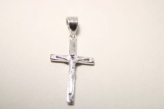 Prívesok-krížik-Ježiš-rhodiované striebro