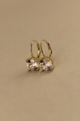 Náušnice- číre zirkóny- patent- pozlátené striebro- 925/1000