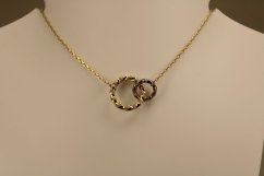 Celebritka- Anker- dva točené kruhy- číry zirkón- žlté zlato- 14 karátov