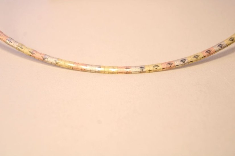 Luxusný zlatý bicolor náhrdelník, viacfarebné zlato, 45 cm, 16,20 g, 14K 585/1000 - Farba zlata: Viacfarebné zlato, Dĺžka retiazky (cm): 45, Váha (g): 16,20, Rýdzosť: 14 karátov 585/1000