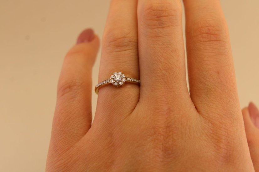 Zlatý prsteň - Briliantový veniec - 14k- Žlté zlato