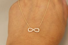 Celebritka-Nekonečno-Číre zirkóny-Ručná pílka-Žlté zlato-14k