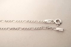 Strieborná retiazka Figaro, rhodium, 45 cm, 2,61 g, 925/1000