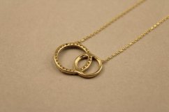 Celebritka- Anker-dva kruhy- číre zirkóny- žlté zlato- 14 karátov