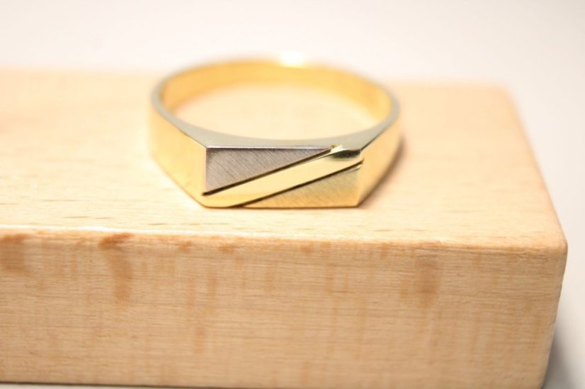 Zlatý prsteň-viacfarebné zlato- lesklo-matná úprava-14karátov