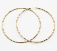 Náušnice- hladké kruhy- žlté zlato- 14 karátov
