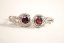 Náušnice-červený granát-číre zirkóny-francúzske zapínanie-rhodium-striebro