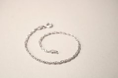 Strieborný náramok točený vzor singapur, rhodium, 17 cm, 1,37 g, 925/1000