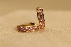 Zlaté dámske náušnice - Klasický patent - Zirkóny - 14k - Žlté zlato