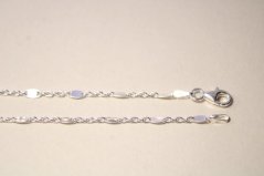 Strieborná retiazka s oválnymi platničkami, 42 cm, 3,36 g, 925/1000
