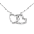 Zlatá celebritka - Dve srdcia - Zirkón - Biele zlato - 14k