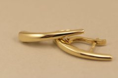 Náušnice- predĺžený hladký vzor- francúzke zapínanie- žlté zlato-14 karátov