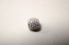 Prívesok- korálka- žiarivé zirkóny- biele zlato- 14 karátov