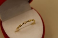 Prsteň- retiazkový vzor- žlté zlato- 14 karátov