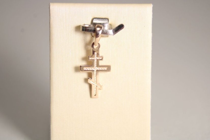 Právoslavný kríž-gravír-ružové zlato-14 karátov
