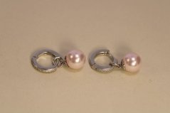 Náušnice- kruhy- swarovski crystals- perlička- striebro