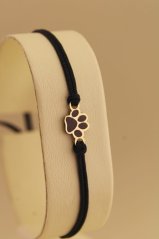Šnúrkový náramok - Labka - Žlté zlato - 14k