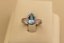 Strieborný prsteň slza - Modrý zirkón - 925 - rhodium