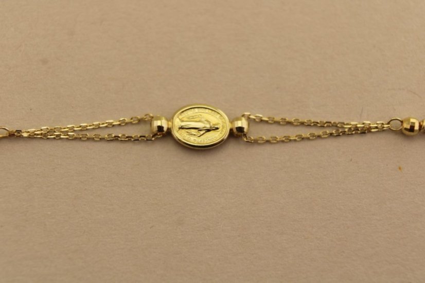 Zlatý náramok - Ruženec - 14k - Kombinované zlato