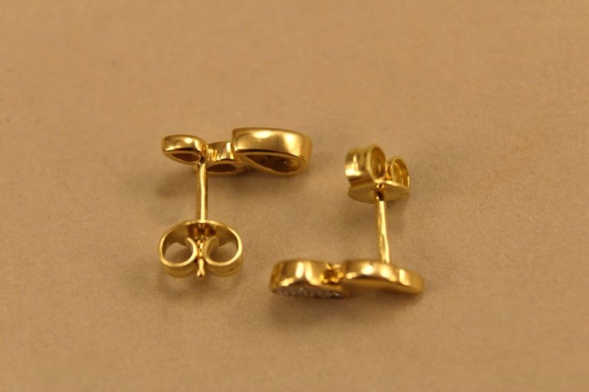 Náušnice-diamanty 0,060 ct-H/Si-žlté zlato-puzetky-14 karátov