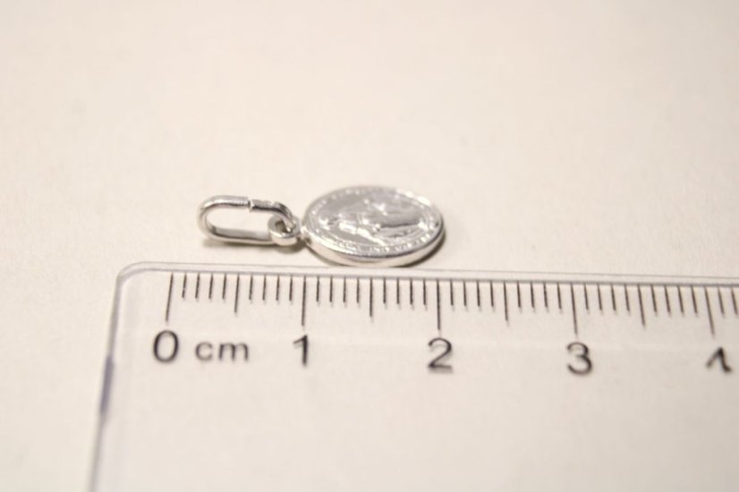 Prívesok- Zázračná medaila s Pannou Máriou- rhódiované striebro