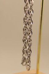 Náramok-prepájané očka-rhodium-striebro