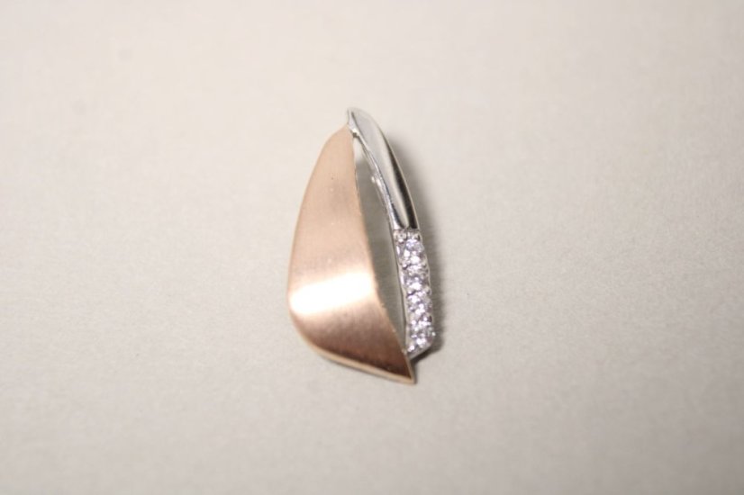 Kombinovaný strieborný prívesok s čírymi zirkónmi, rhodium, 1,04 g, 925/1000